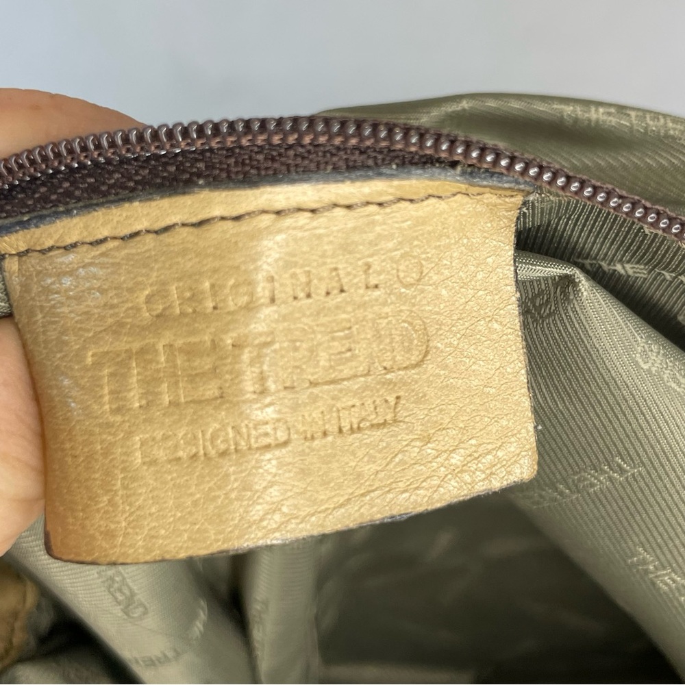 y2k THE TREND leather shoulder bag Italian made purse buckle detail baguette - Picture 11 of 16